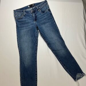 KUT From The Kloth Womens Jeans Size 4 Medium Wash Denim Frayed Hem